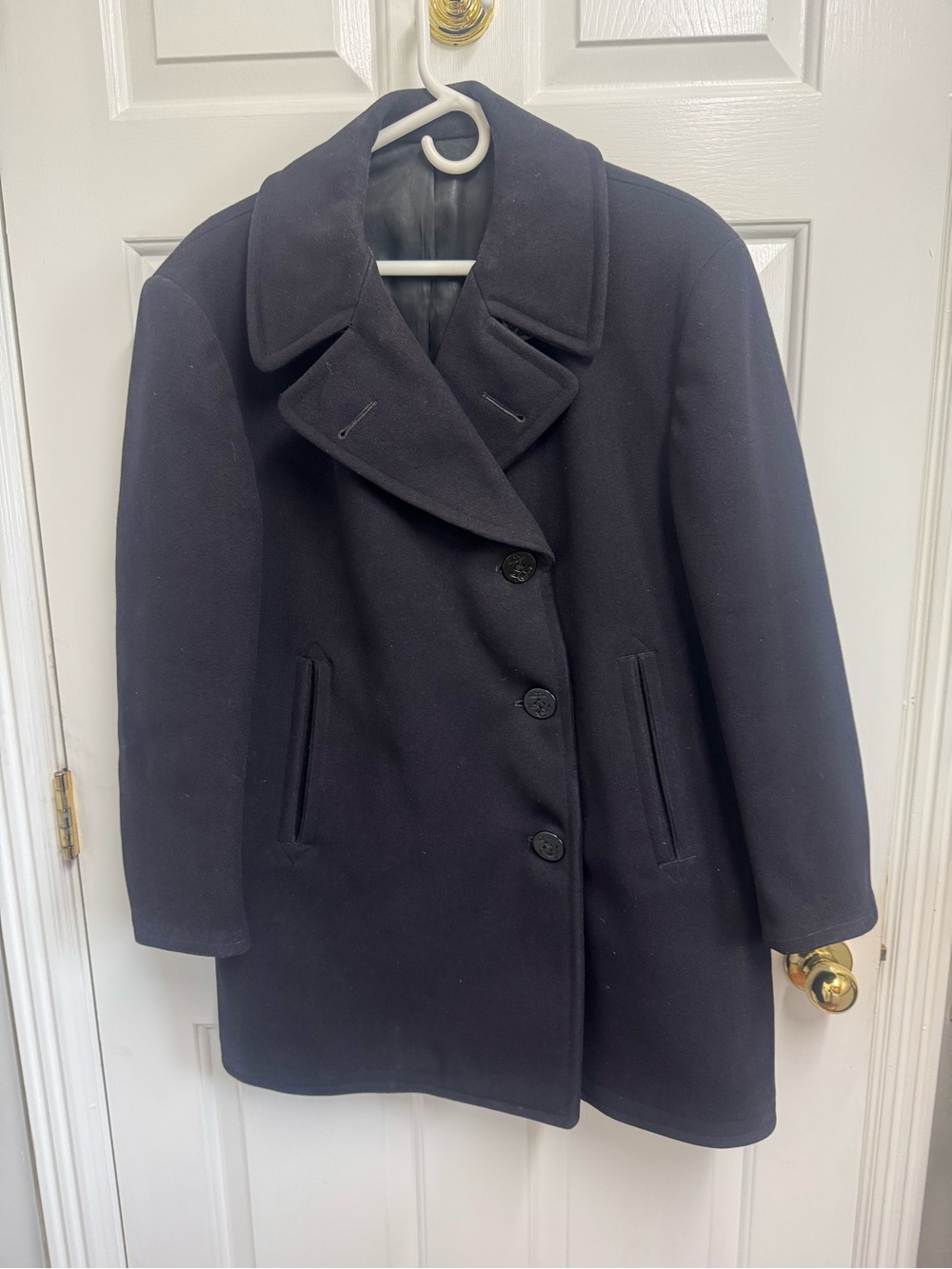 Men’s Vintage USN U.S. Navy Pea Coat Naval Clothing Depot Wool Peacoat Size 40